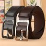 Men's Black Pu Leather Belt Casual Jeans Pants Belt For Outdoor Party Holiday Ideal Choice For Gifts