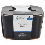 4 Pk Glazed Mugs
