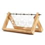 Wooden Plant Propagation Station W/ 3 Glass Bulb Vases