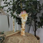 Shaped Pillow Giraffe With Flowers Focus On Giraffe Set