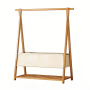 Bamboo Floorstanding Coat Rack Organizer With Storage Box&shoe Storage Rack
