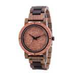 Men's Walnut And Olive Wooden Watch With Rock Aloy GT089-5