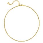 Fettero Gold Snake Chain Necklace For Women 14K Gold Plated Snake Choker Necklace Dainty Simple Boho Necklace Fashion Jewelry Fo