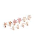 Rose Gold Pretty Flower Clip-on Earrings 5-PACK