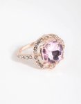 Rose Gold Pink Stone Ring - M l