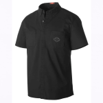 Mens Small Stretch Poplin Slim Fit Woven Shirt Black