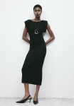 Shoulder-pad Dress - Black