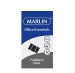 Marlin Office Essentials Fold Back Clips 15MM 12S Pack Of 12