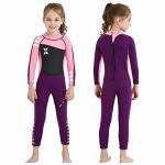 Mwta Kids Purple 2.5MM Back Zip Full Wetsuit For Girls Boys Size XL