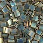 Miyuki Tila Beads 50 Grams Miyuki Tila Bead 5X5MM Matte Metallic Patina Iris Glass Bulk Bag TL2008-50