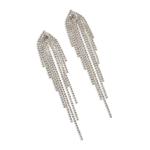 Silver Diamante Pyramid Earrings