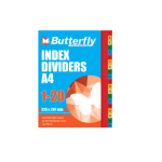 A4 Pp Divider 1-20 Colour Butterfly