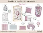 Cot Duvet Bedding Dream Big Baby Girl Pink Hot Air Balloon Set