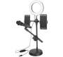 Mobile Phone Stand Ring Light 16CM With Microphone Holder LED Ring Light Black Pack Of 1