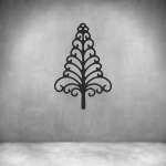 Christmas Tree Wall Art D06 - 600MM Black