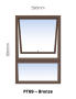 Top Hung Aluminium Window Bronze PT69 1 Vent W600MM X H900MM