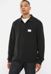 Calvin Klein Shrunken Badge Waffle Long Sleeve Polo - Ck Black