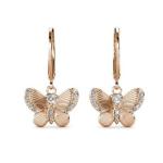 DESTINY Butterfly Wish Earring With Swarovski Crystals - Rose