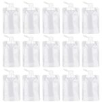 Ronrons 15 Pieces Refillable Squeeze Pouch For Toiletries 100ML 3.4OZ Plastic Flask Travel Size Containers Leak Proof Empty Sque