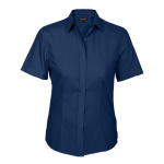 Ladies Basic Poly Cotton Blouse Short Sleeve Ll-pla Navy 2XL