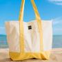 Canvas Oversized Tote Bag Natural And Yellow