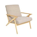 Clair Wooden Occasional Chair Danish Wool - Beige Light Grey - Light Grey