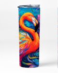 Neon Flamingo 20OZ Insulated Skinny Tumbler Sublimation With Straw 002