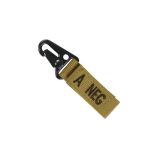 Blood Type Key Chain With Snaphook A Negative Coyote Brown - 1PC