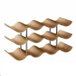 Fancy 3 Layers 12 Bottles Countertop Wooden Wine Rack