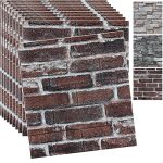 20PCS 3D Wall Panels Peel And Stick 3D Brick Wallpaper Peel And Stick Faux Stone Wall Panel Foam Brick Self-adhesive Wallpaper R