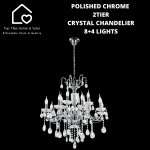 Polished Chrome 2TIER Crystal Chandelier - 8+4 Lights