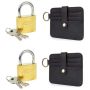 25MM Brass Padlock Suitcase Lock Traval Set With Card Wallet Holder