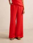 Caitlin Petite Linen Wide Leg Pants - 16 Runway Red Co-ord