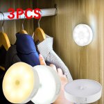 3 Sets Of Motion Sensor Indoor Lights 8 Leds USB Rechargeable Optional Night Light Cordless Magnetic Sticker Night Light Sui