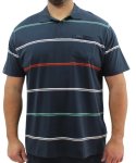 Mens Stripe Golfer - 10XL Navy