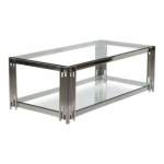 Smte Coffee Table Rectangular Clear Tempered Glass Top With Keychain