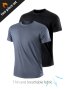 2pcs Men's Solid Quick-drying Breathable Short Sleeve Round Neck T-shirts Set Summer Gym Fitness Training