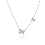Twin Flight Necklace - White Gold Vermeil