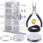 900PCS Jewelry Making Starter Kit Earrings Necklace Findings Diy Beads Plier Tools Set Jewelry Repair Tool Set Jewelry Accessori