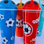Soccer Ball Straw Cup 3PIECE Set