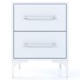 Bam Ny High Gloss Two Drawer Night Stand White
