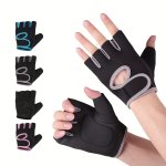 1PAIR Unisex Half Finger Gloves With Full Palm Protection Non-slip Breathable Lightweight Gloves For Cycling Running Mountaineer