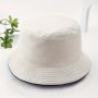 Reversible Bucket Hat With Letter Embroidery Casual Outdoor Sun Protection Basin Hat Lightweight Fisherman Hats