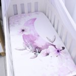 Cot Fitted Sheet Purple Moon Child