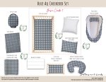 Cot Duvet Bedding Blue All Checkered Set