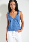Superbalist Co- Ord Chambray Denim Shoulder Tie Shell - Light Blue