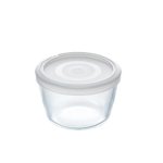 Round Glass Freezer Storage Box With Lid 0.6L