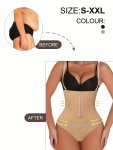 Women's Seamless High Waisted Thong Shapewear Zippered Belly Tightening Underwear Buttocks Lifting And Belly Shaping Underwear