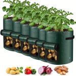 6PCS Potato Grow Bags 26.5 L 37.85 L Planting Growing Bag With Flap And Handles Plant Container Planter Pot For Potato Flowers M