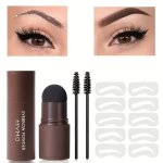 Lazy Eyebrow Powder Hairline Filler Powder Eyebrow Contouring Shadow Powder Stick With Eyebrow Brushes And Eyebrow Stencil